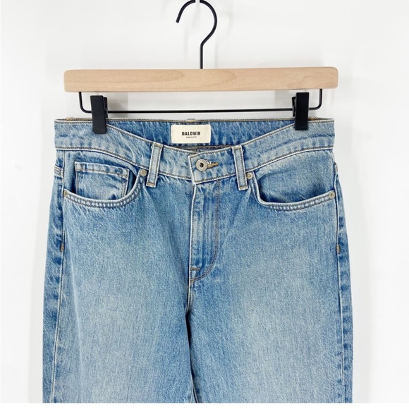 Baldwin Women's Blue 100% Cotton Willow Flare Denim Jeans Size 27 35” inseam - Picture 5 of 12